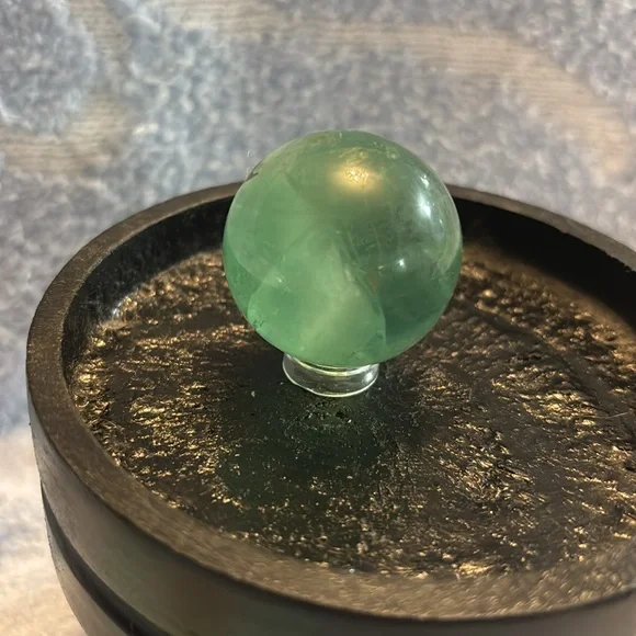 Green Calcite Crystal Sphere - Picture 2 of 3